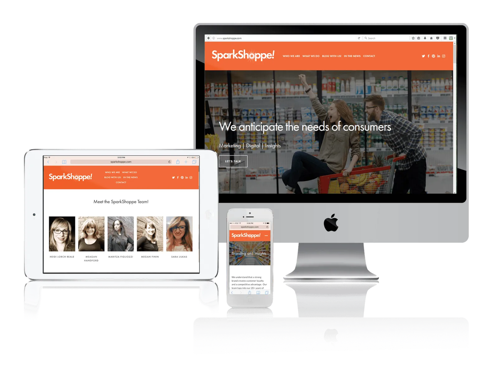 Digital marketing firm website shown on desktop, laptop, tablet and phone