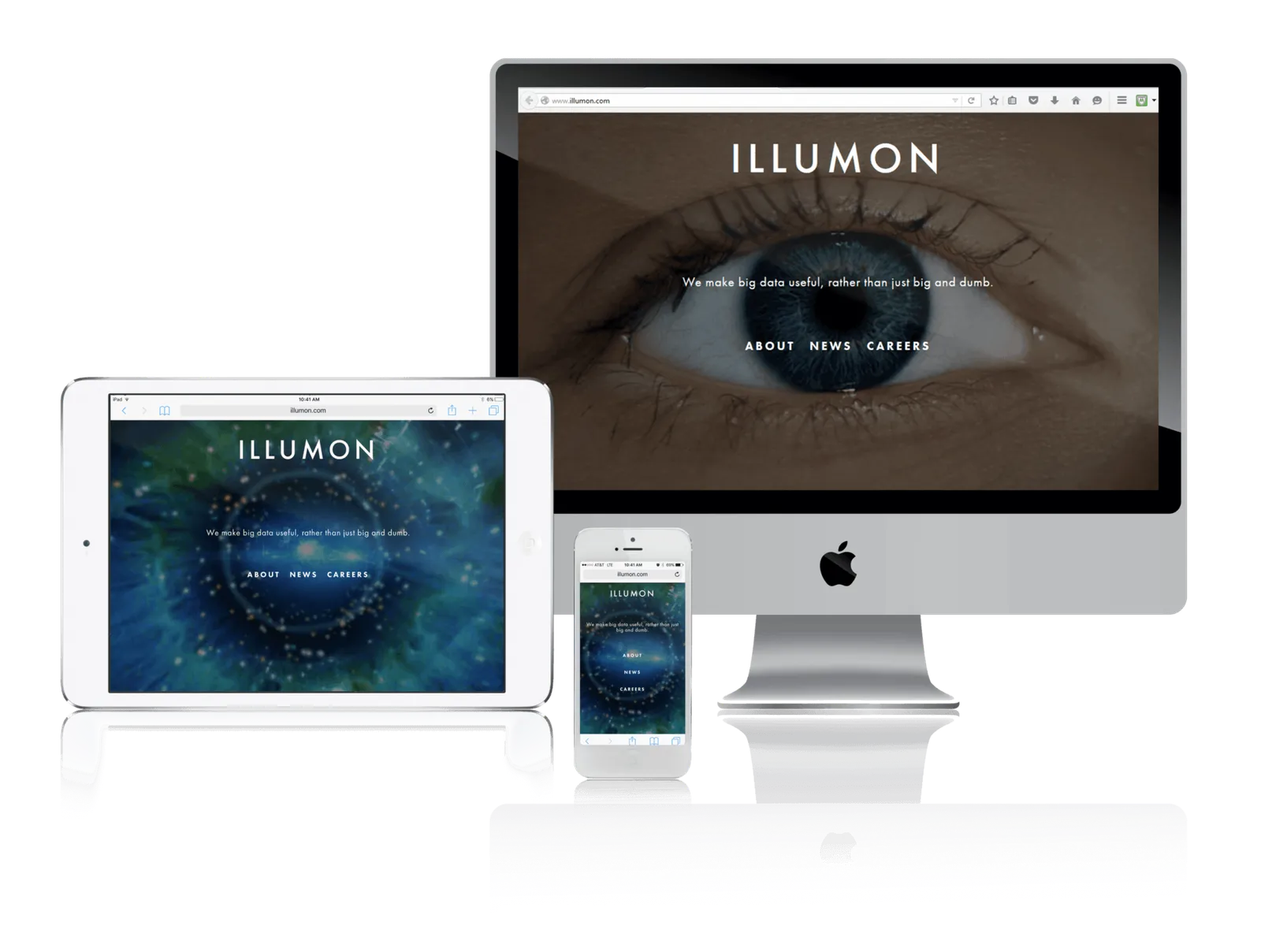 Trading technology company website shown on desktop, laptop, tablet and phone