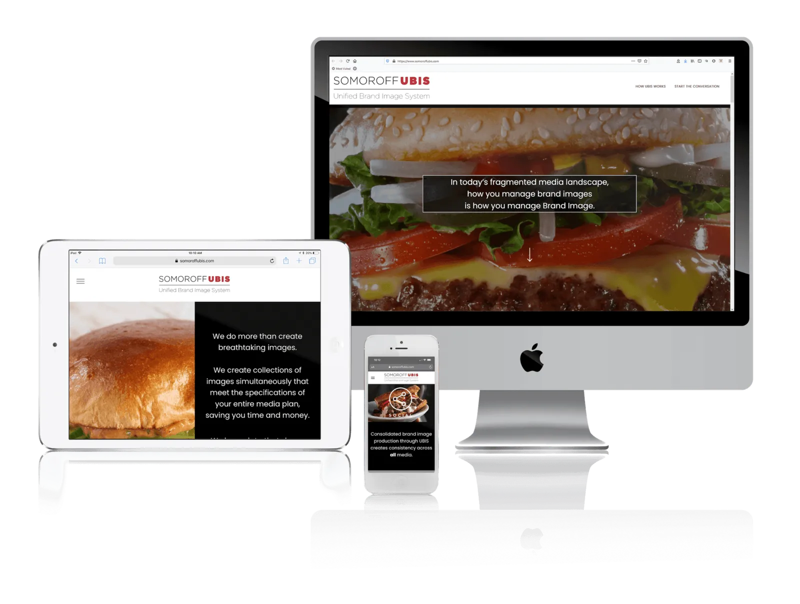 Branding firm website shown on desktop, laptop, tablet and phone