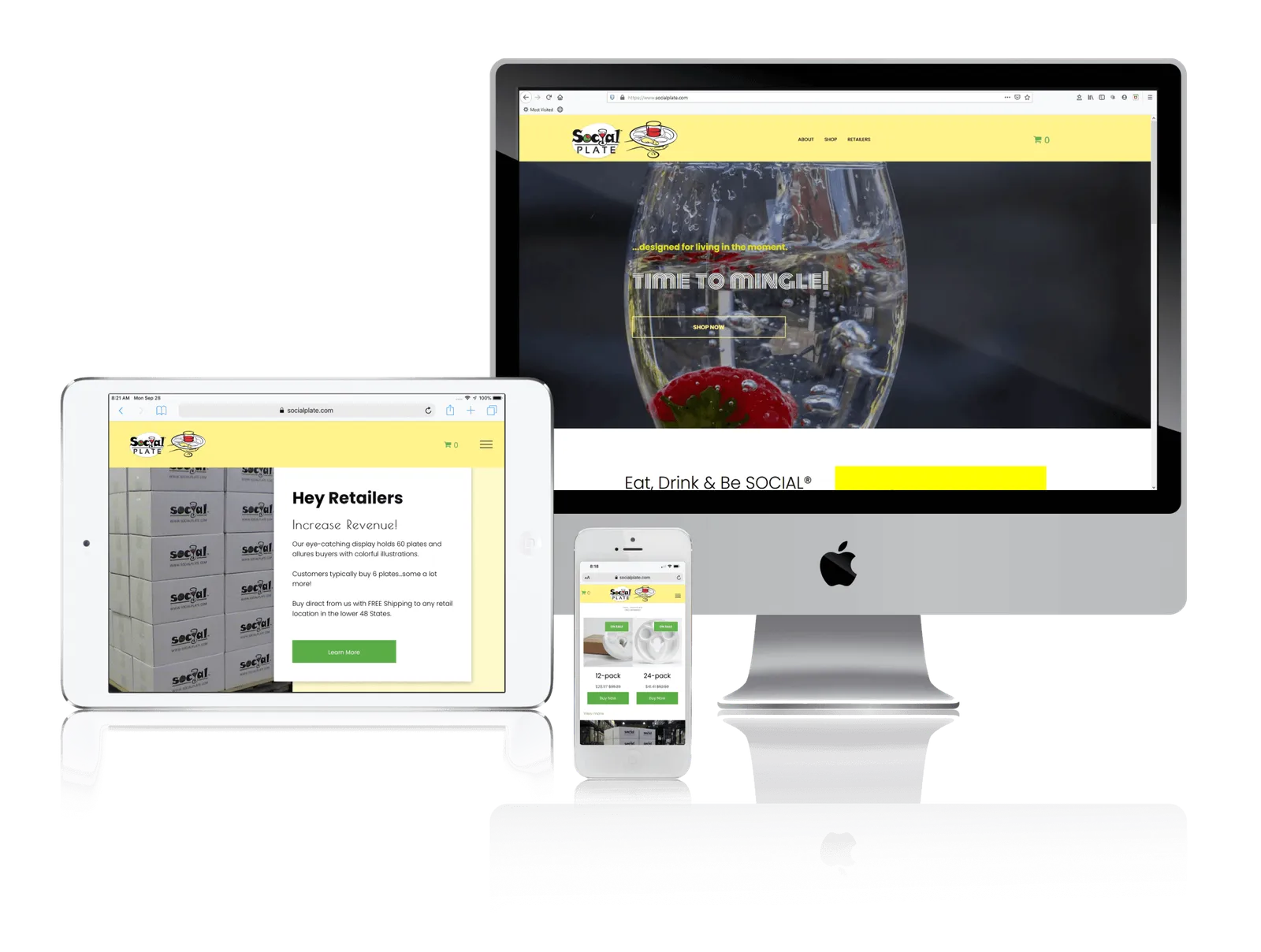 Product startup website shown on desktop, laptop, tablet and phone