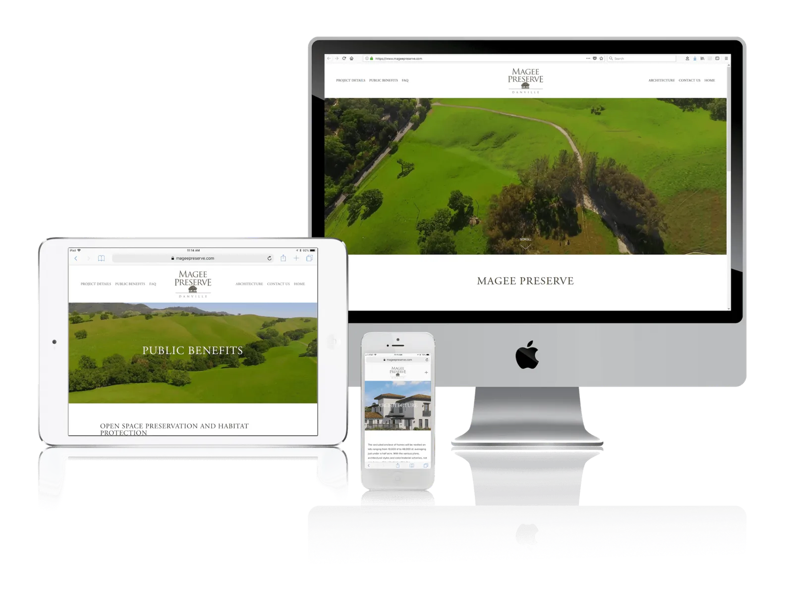 Danville, California planning project website shown on desktop, laptop, tablet and phone