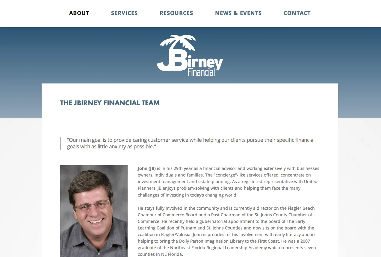 Financial advisor website shown on desktop, laptop, tablet and phone
