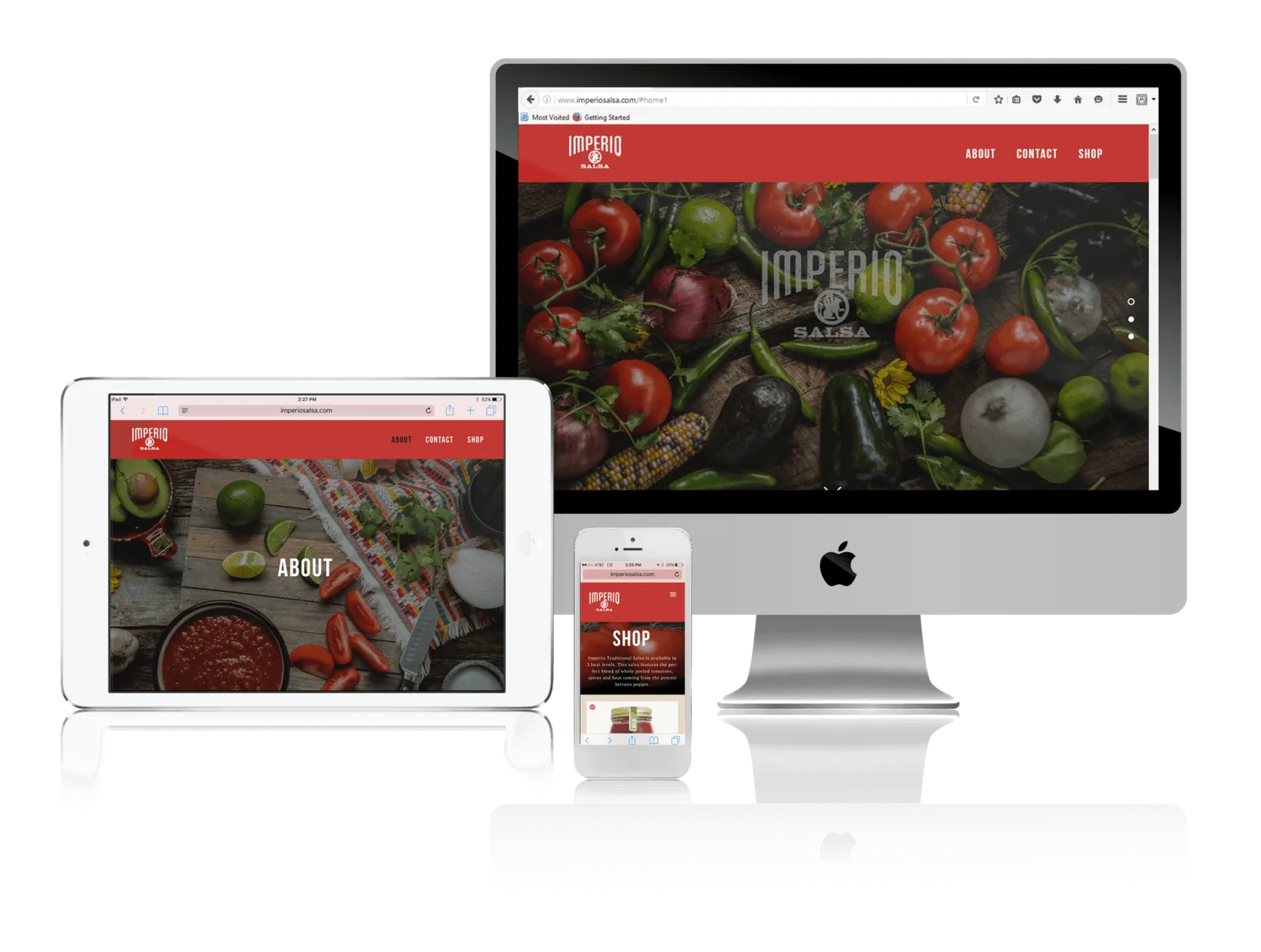 Salsa brand online store shown on desktop, laptop, tablet and phone