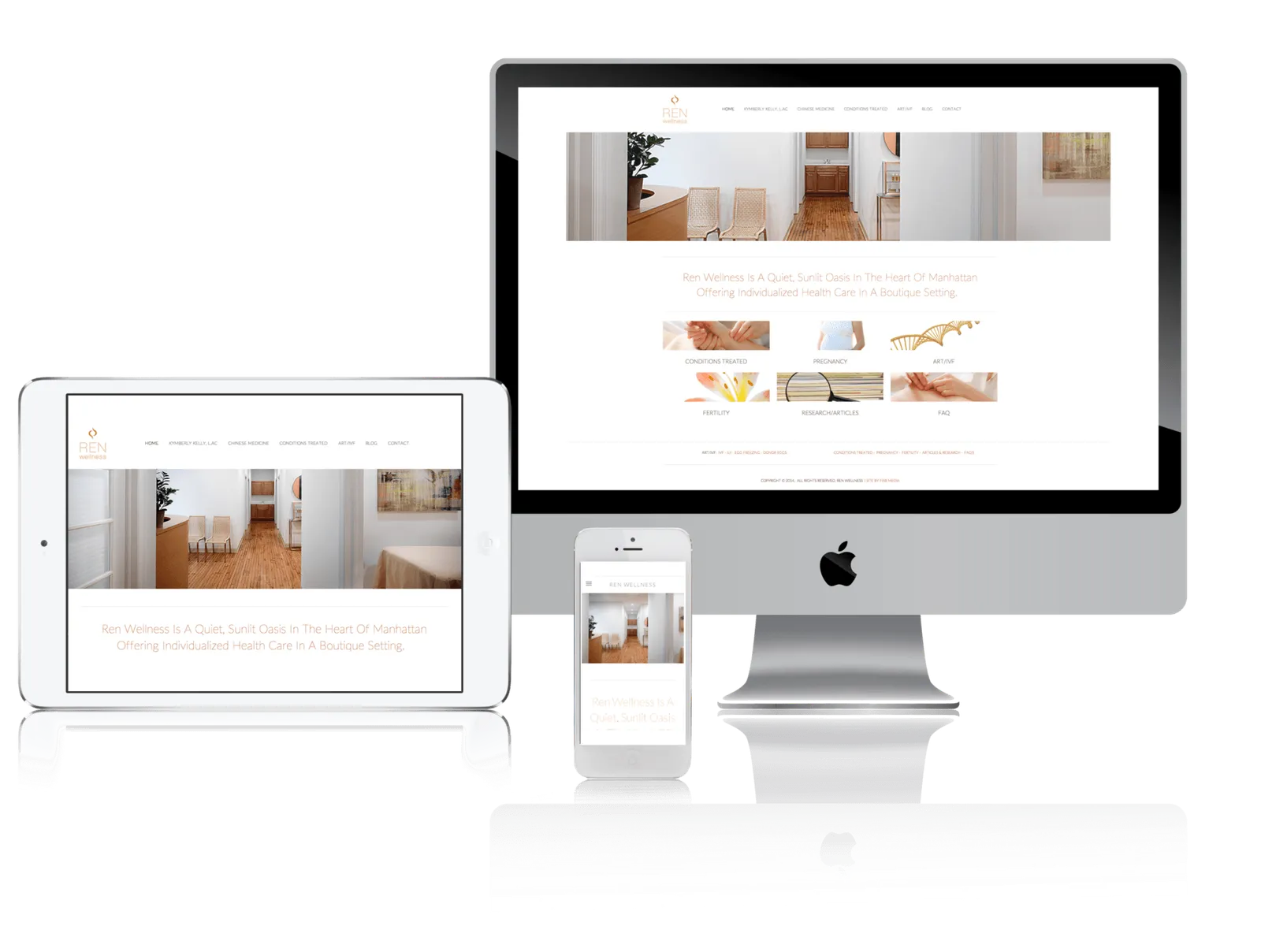 Fertility acupuncture website shown on desktop, laptop, tablet and phone