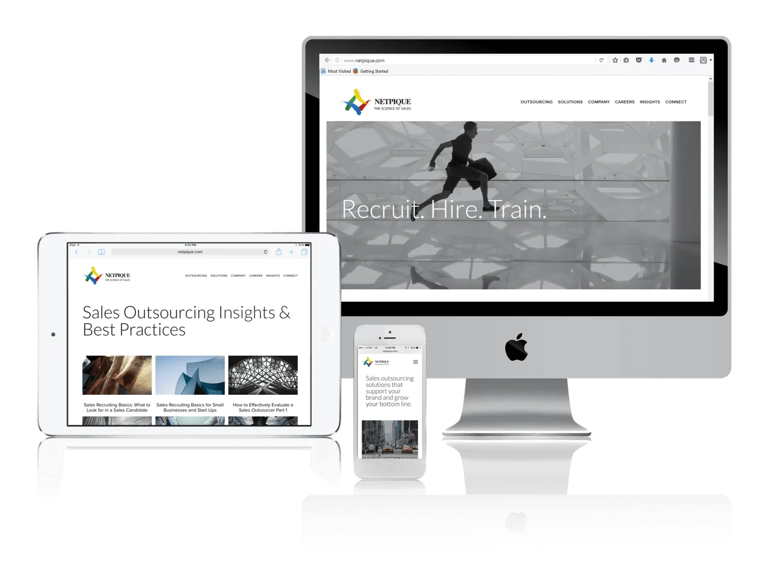 Palm Coast, Florida sales outsourcing company website shown on desktop, laptop, tablet and phone