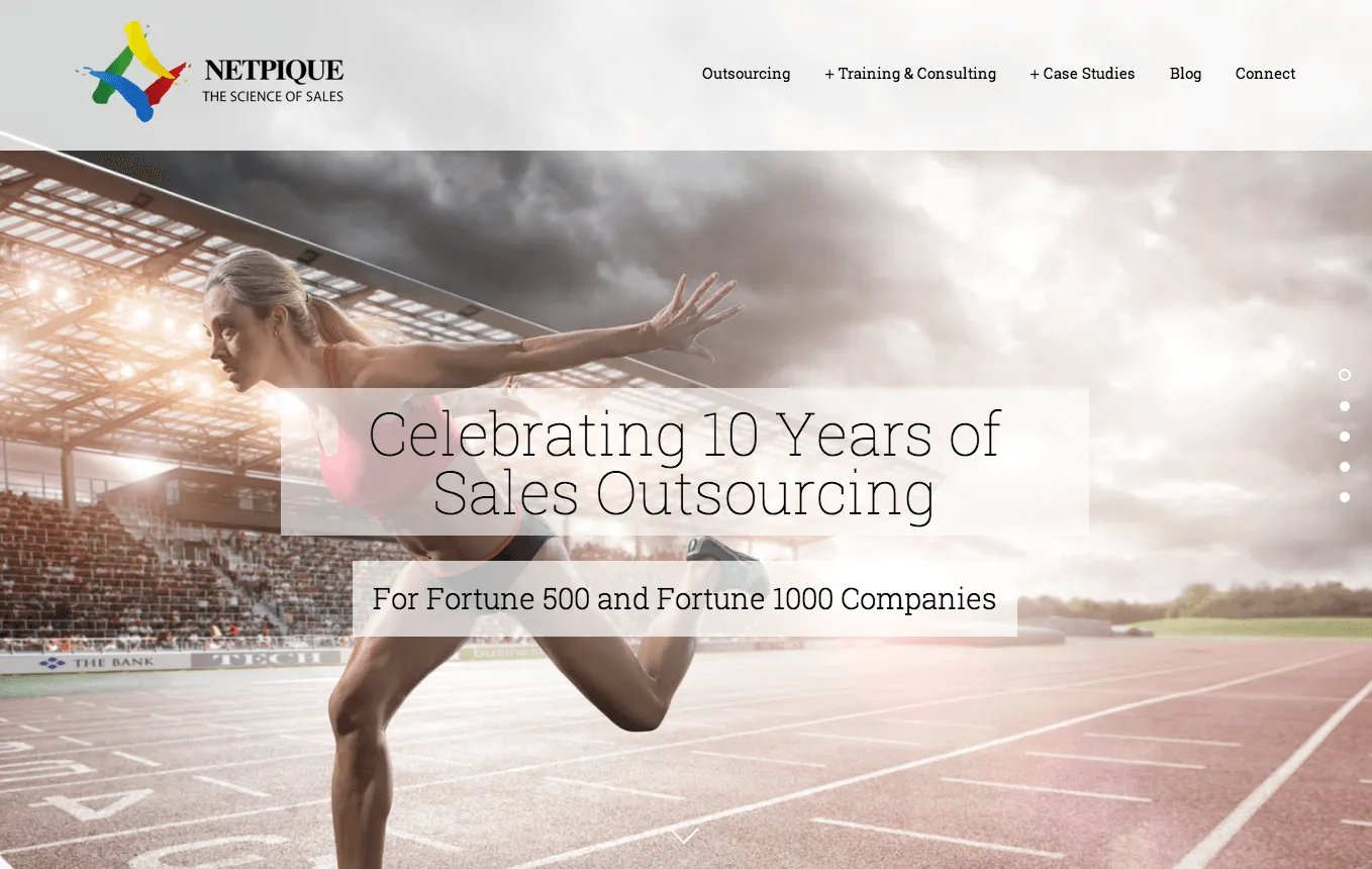 Sales outsourcing firm website shown on desktop, laptop, tablet and phone