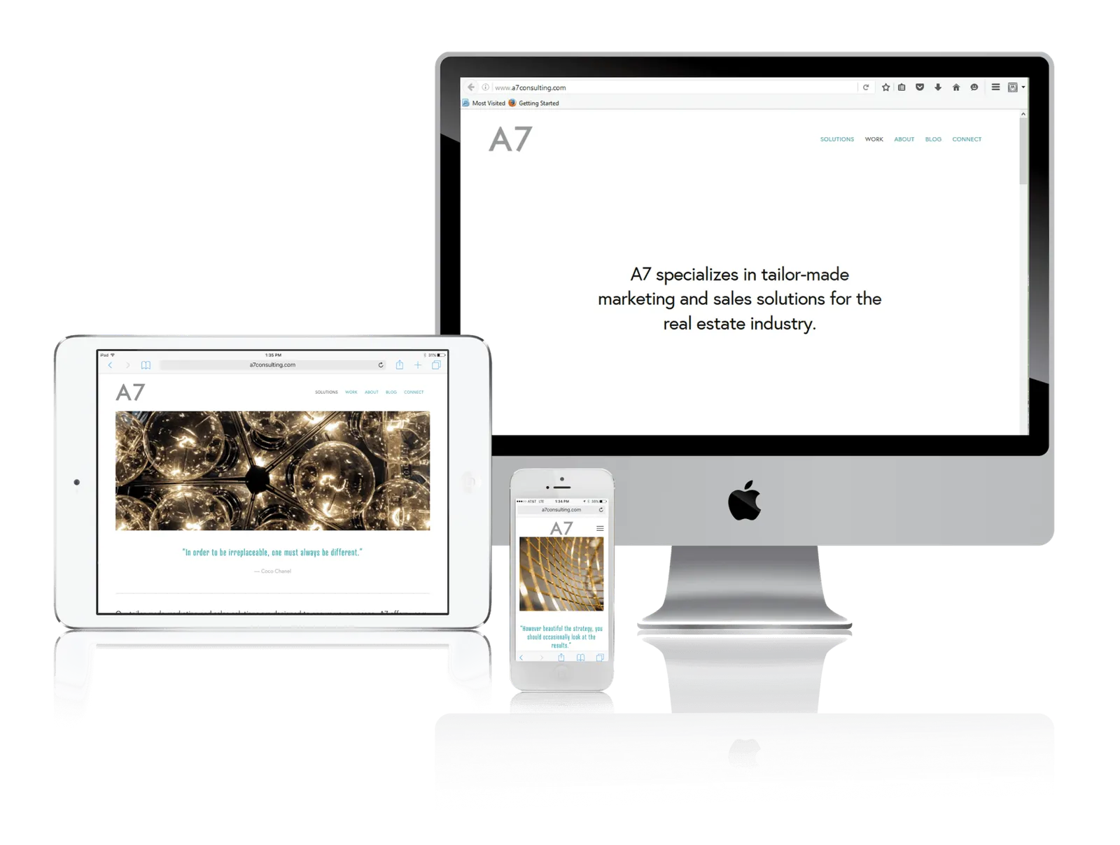 San Francisco real estate consulting firm website shown on desktop, laptop, tablet and phone