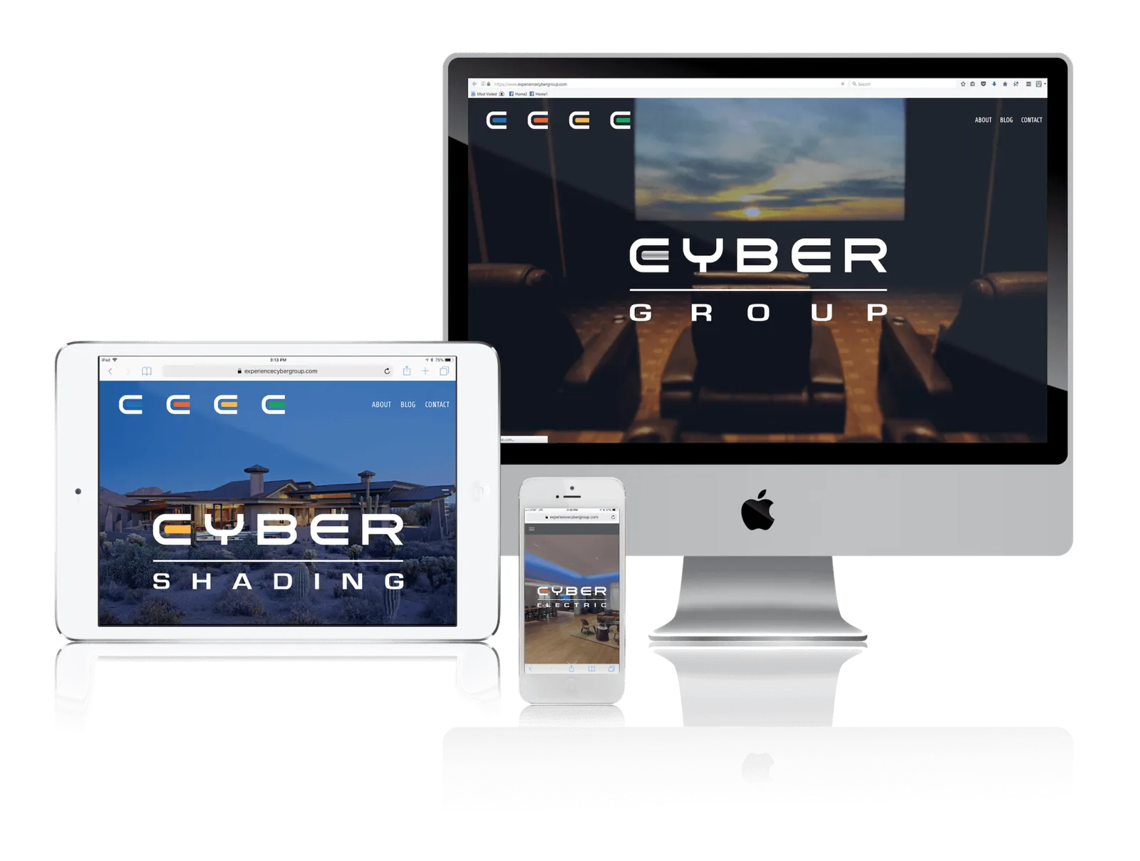 Technology integration company website shown on desktop, laptop, tablet and phone